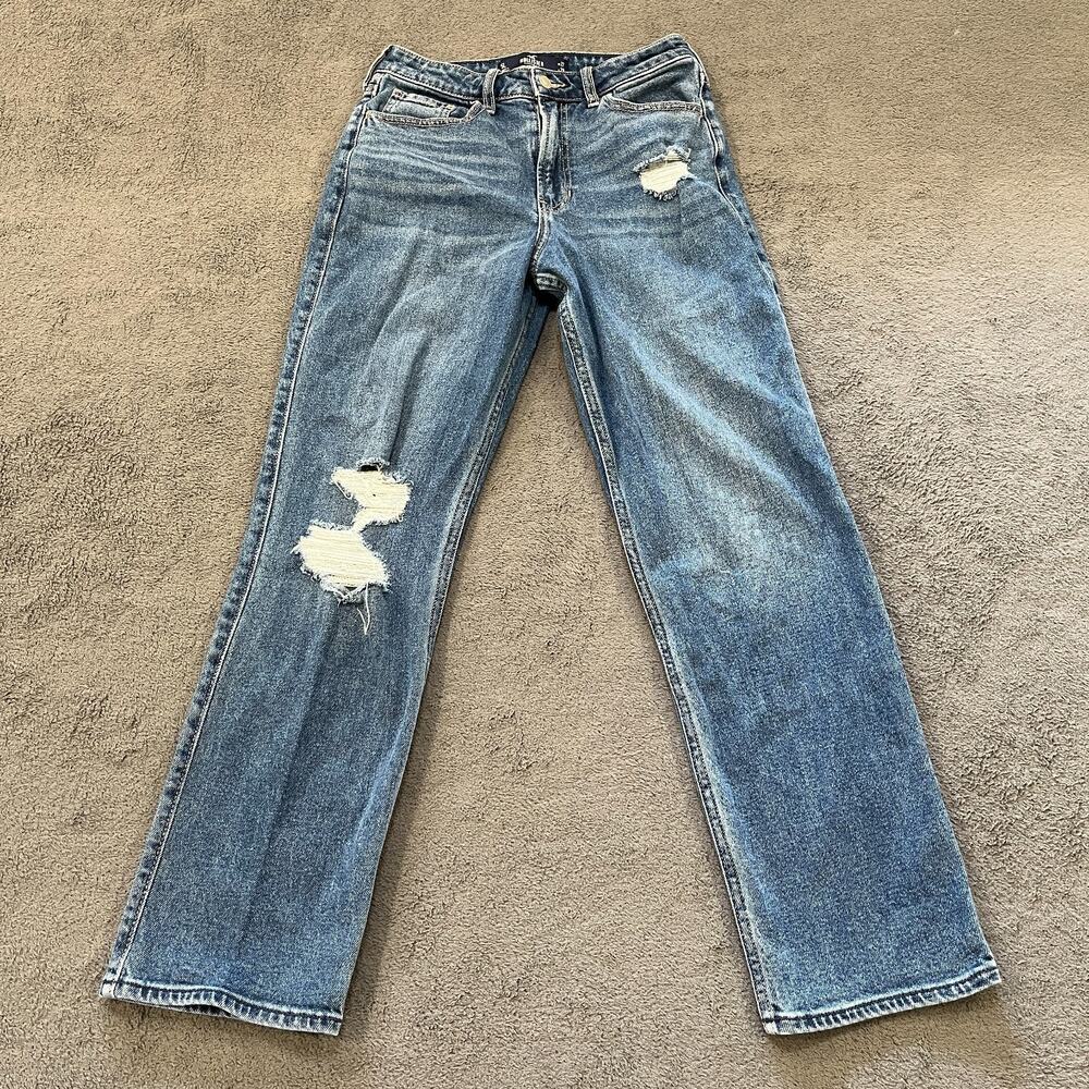 Vintage Hollister Blue Medium Wash Ultra High Rise Straight Jeans Women's 27x29